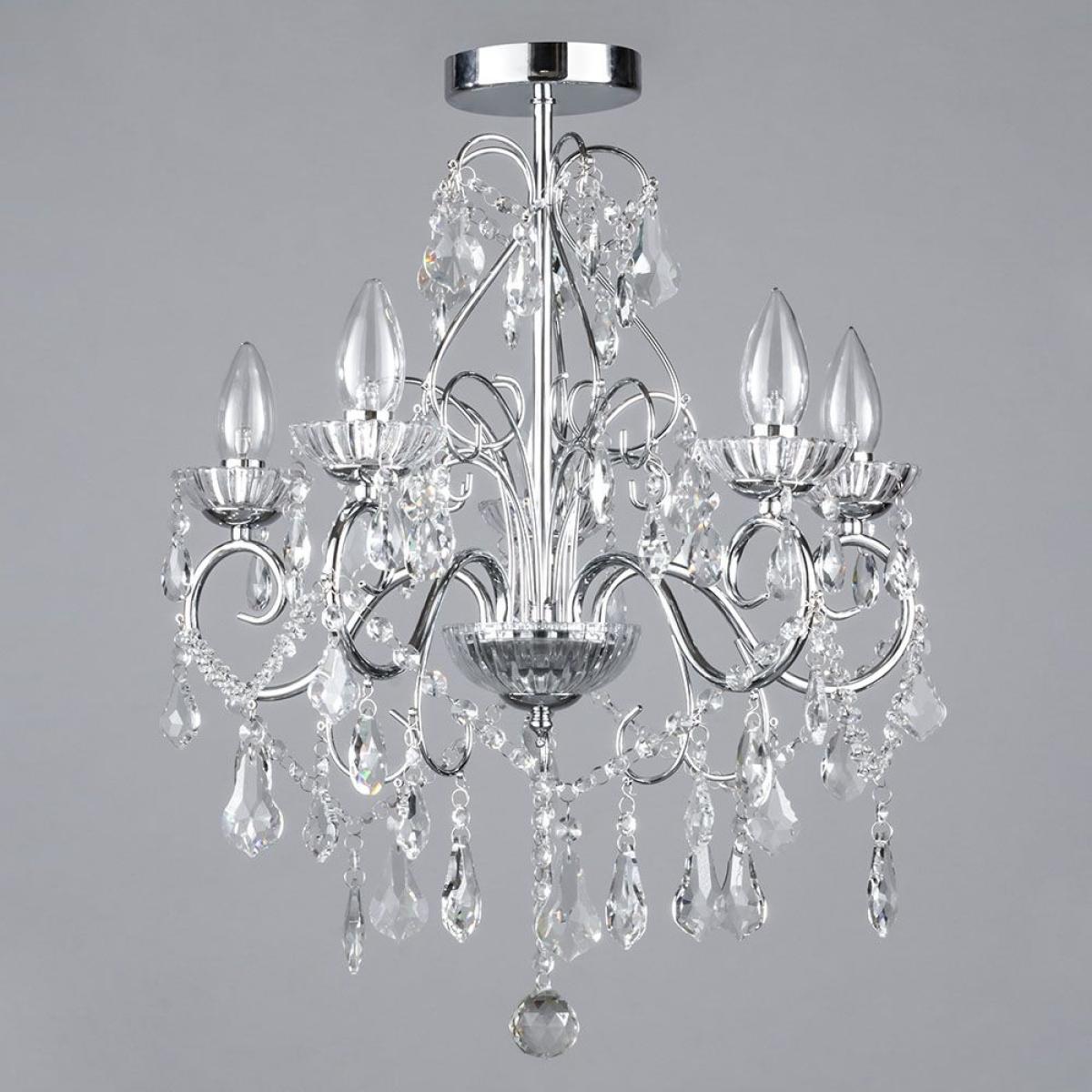 Daphne 5 Light Bathroom Chandelier, Chrome – image 4