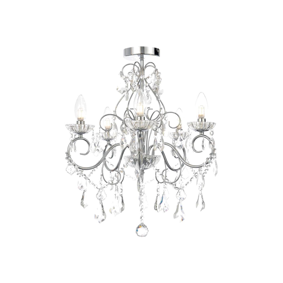 Daphne 5 Light Bathroom Chandelier, Chrome – image 1