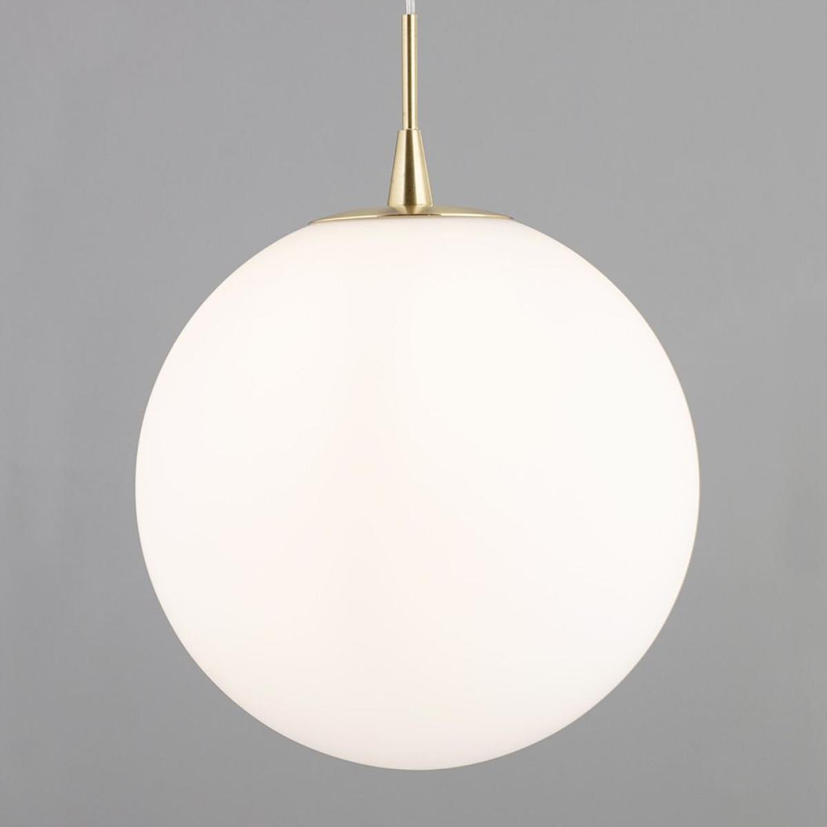 Hol Opal Glass Sphere Ceiling Pendant, Satin Brass – image 5