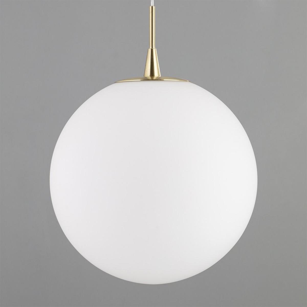 Hol Opal Glass Sphere Ceiling Pendant, Satin Brass – image 6