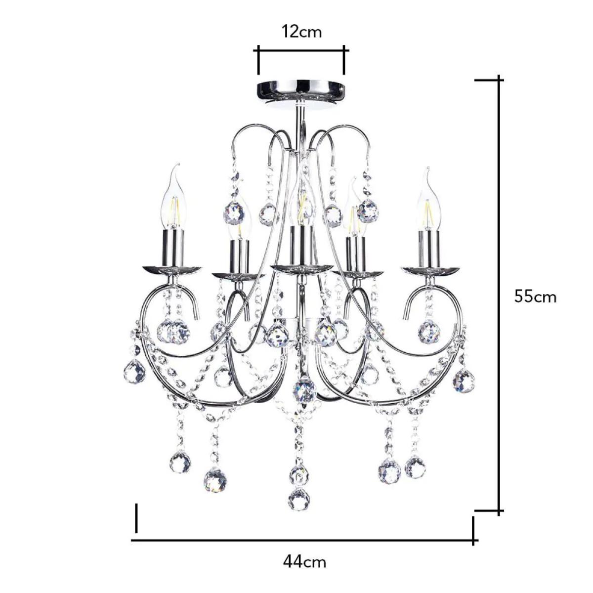 Sapparia Flush Chandelier, Chrome – image 7