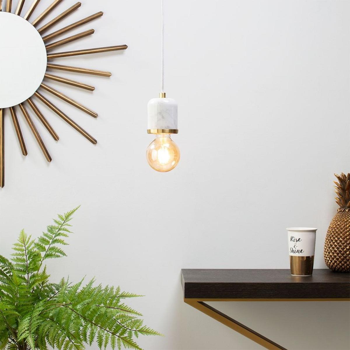 Romano Marble E27 Cable Set with 95mm Bulb, Brass – image 2