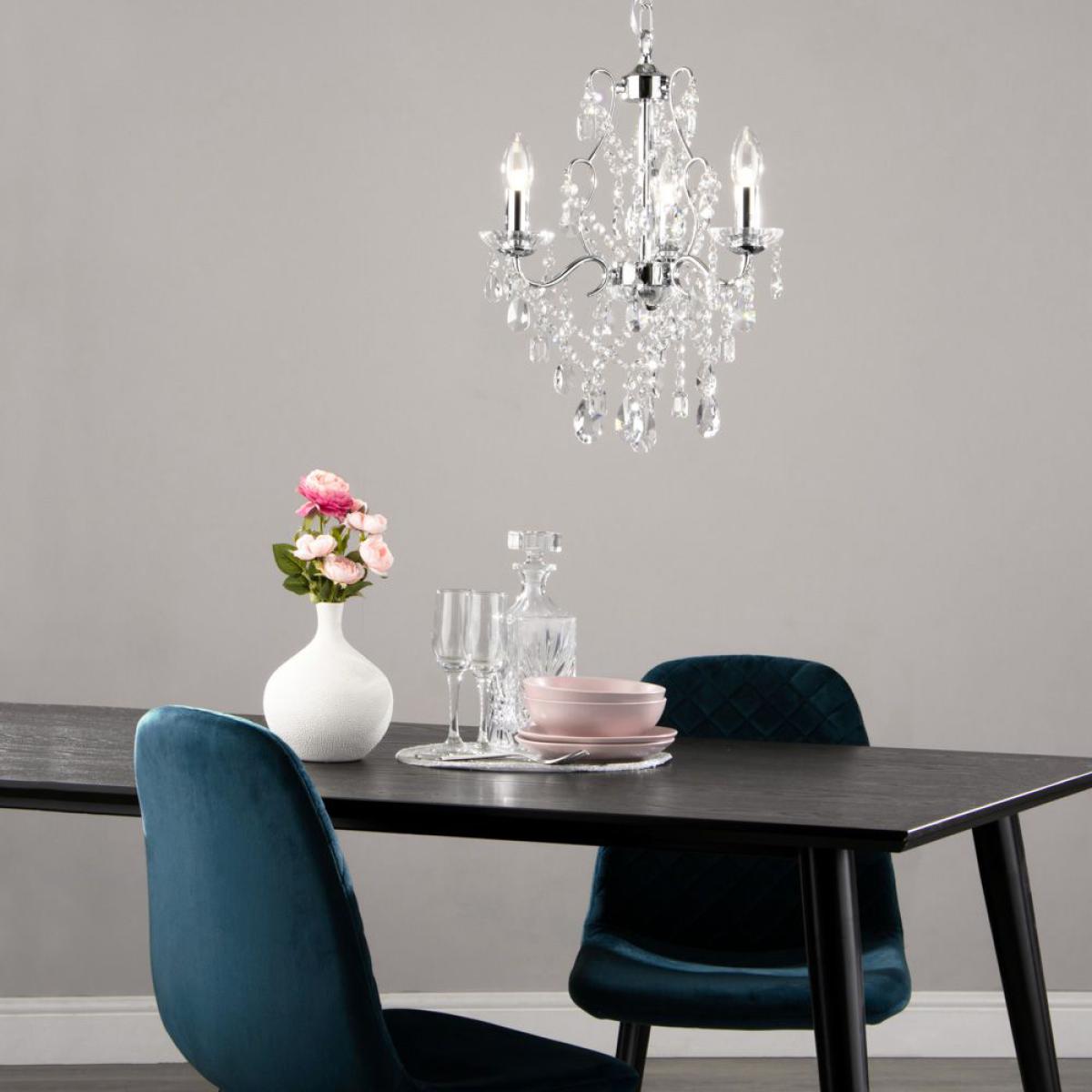 Annalee 3 Light Chandelier, Chrome – image 2