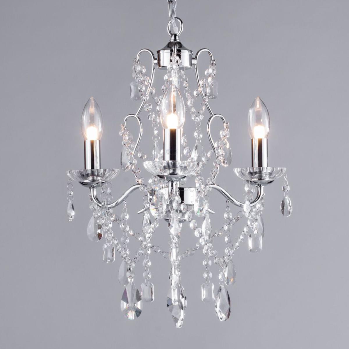 Annalee 3 Light Chandelier, Chrome – image 3