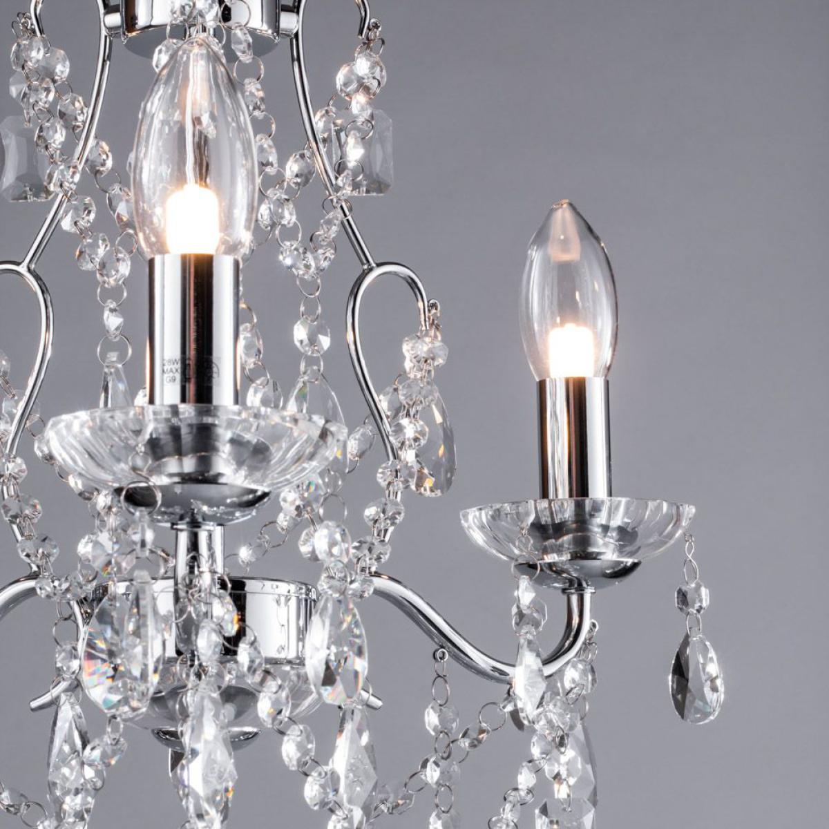 Annalee 3 Light Chandelier, Chrome – image 5