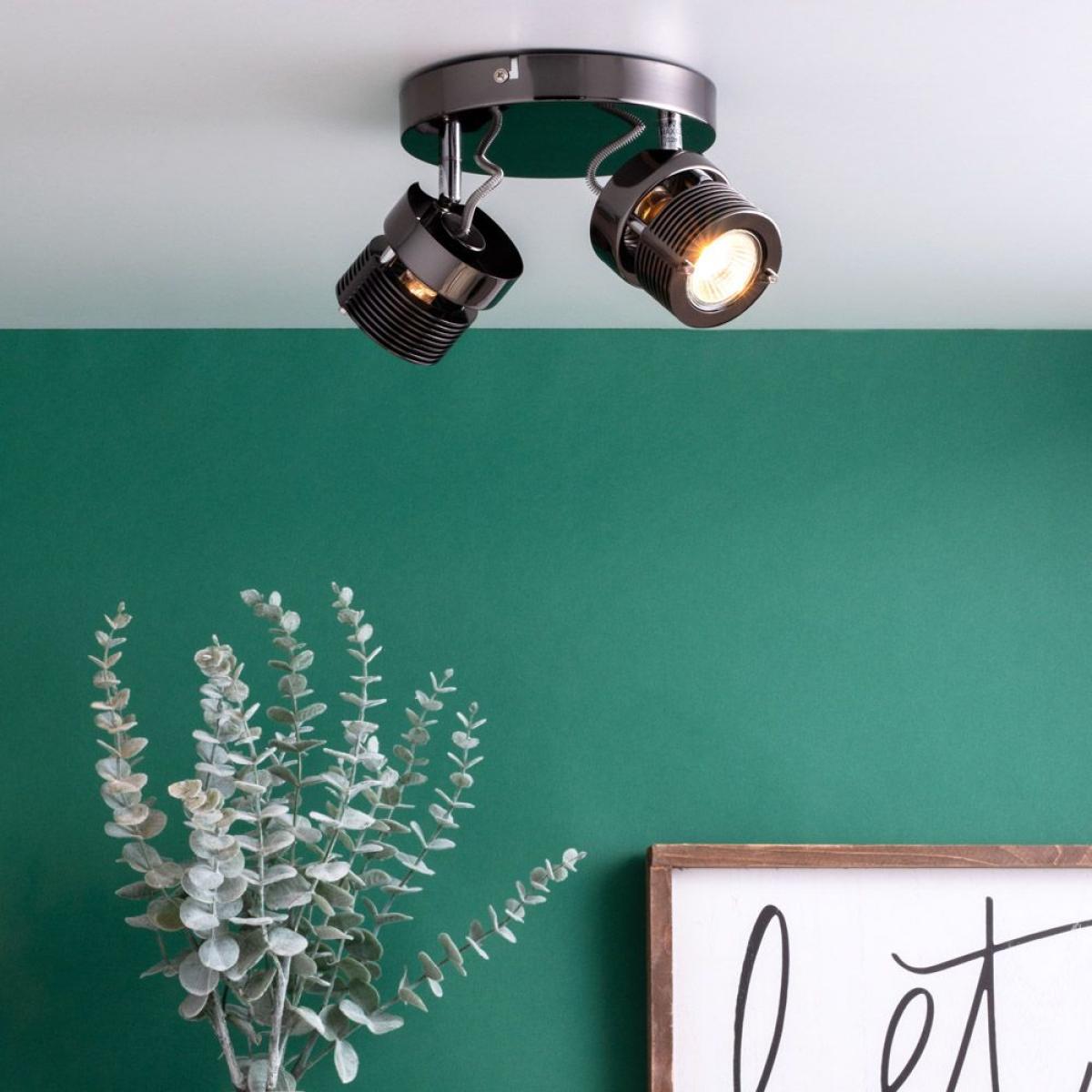 Lucas Twin Ceiling Spotlight Plate, Black Chrome – image 2