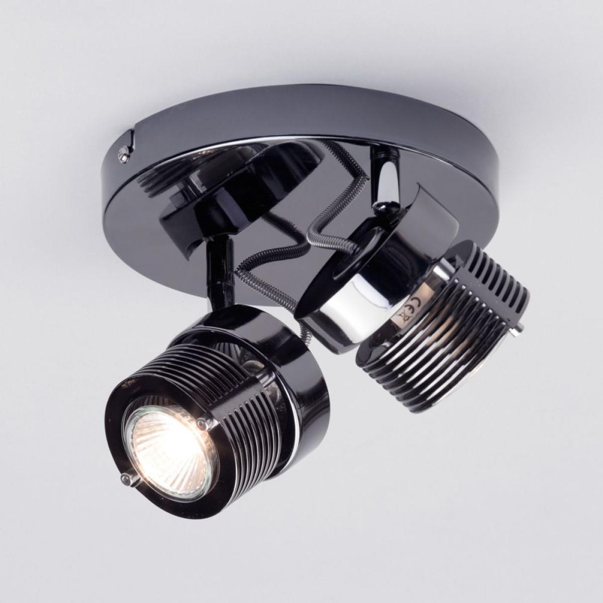 Lucas Twin Ceiling Spotlight Plate, Black Chrome – image 3