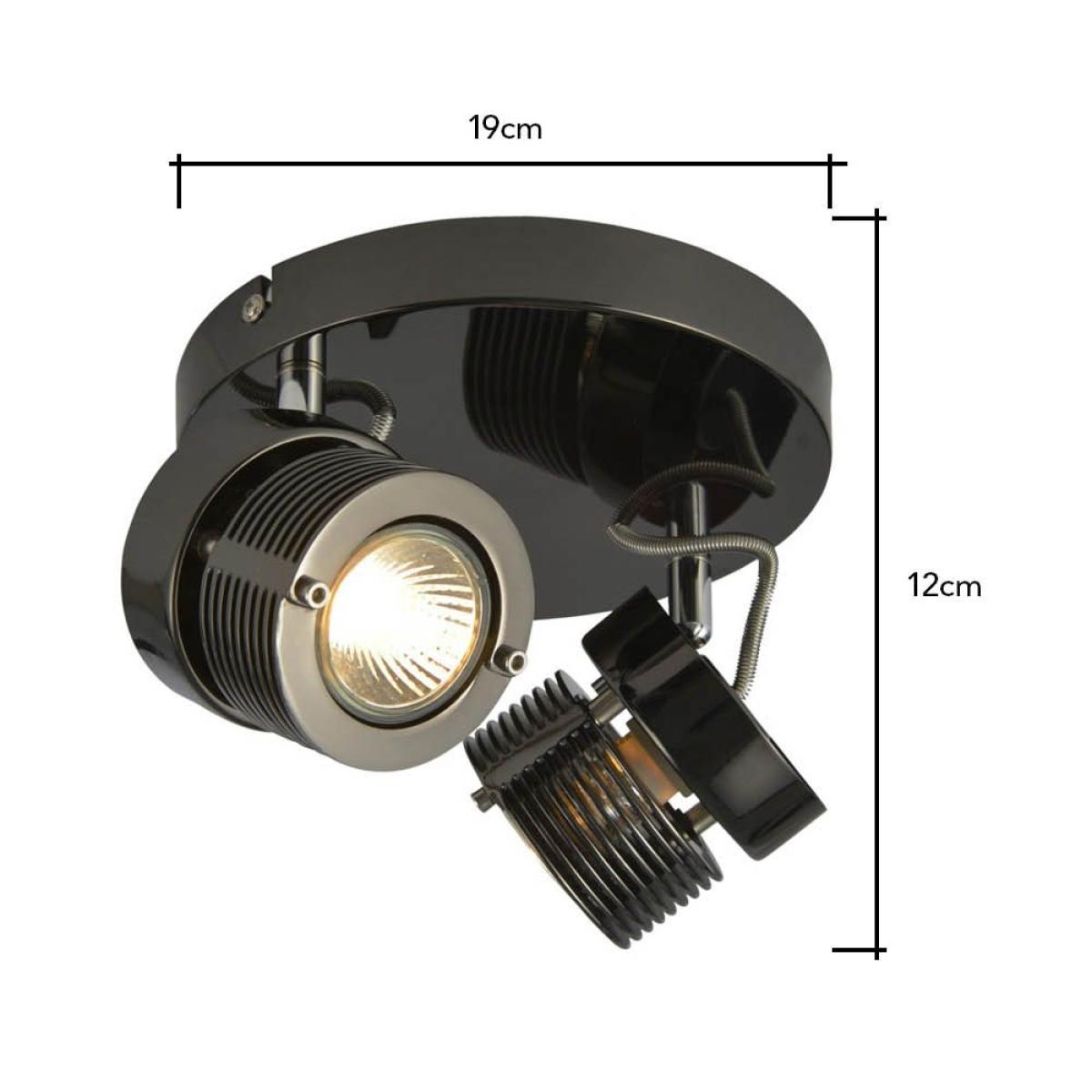 Lucas Twin Ceiling Spotlight Plate, Black Chrome – image 6