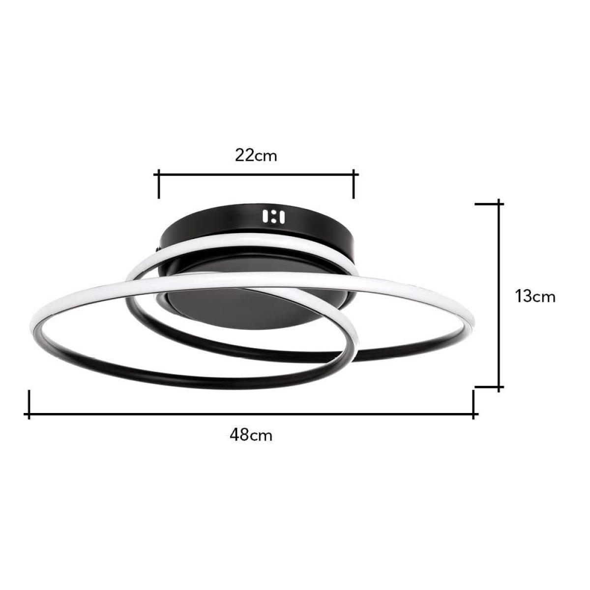 Pei Rings LED Flush Ceiling Light, Satin Black – image 6