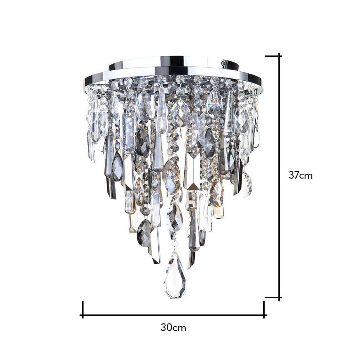 Jennifer Flush Ceiling Light with Mixed Cut Glass, Chrome – image 3