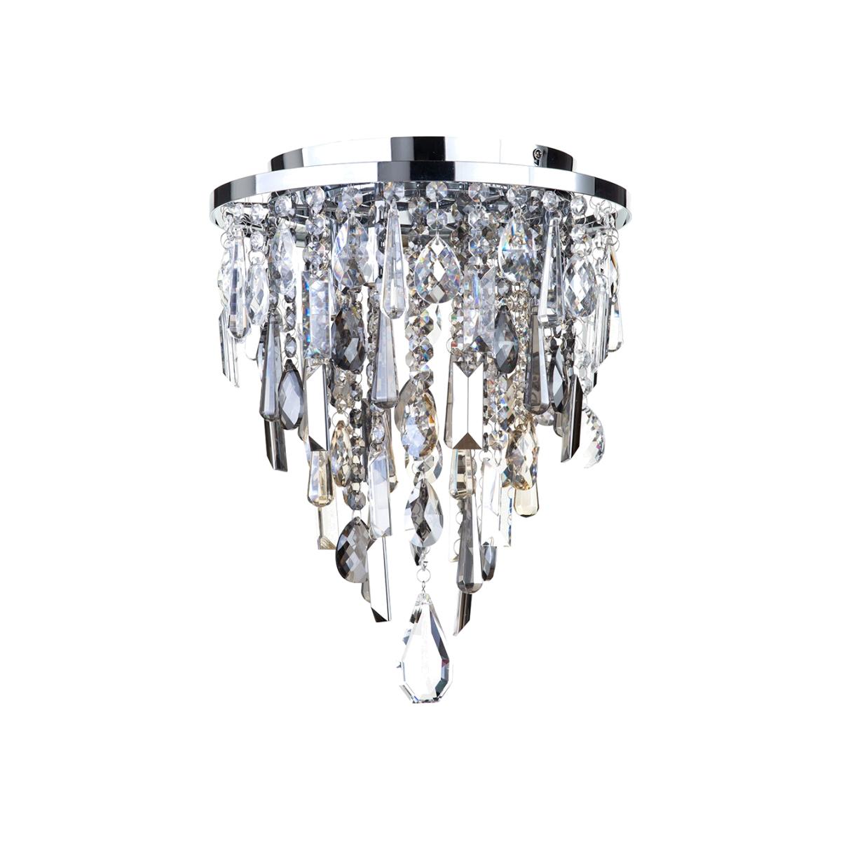 Jennifer Flush Ceiling Light with Mixed Cut Glass, Chrome – image 1