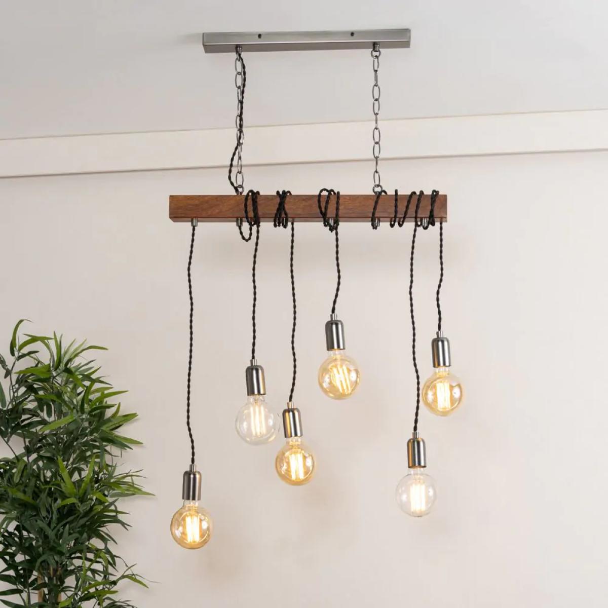 Kya Wooden Bar Ceiling Pendant, Natural – image 2