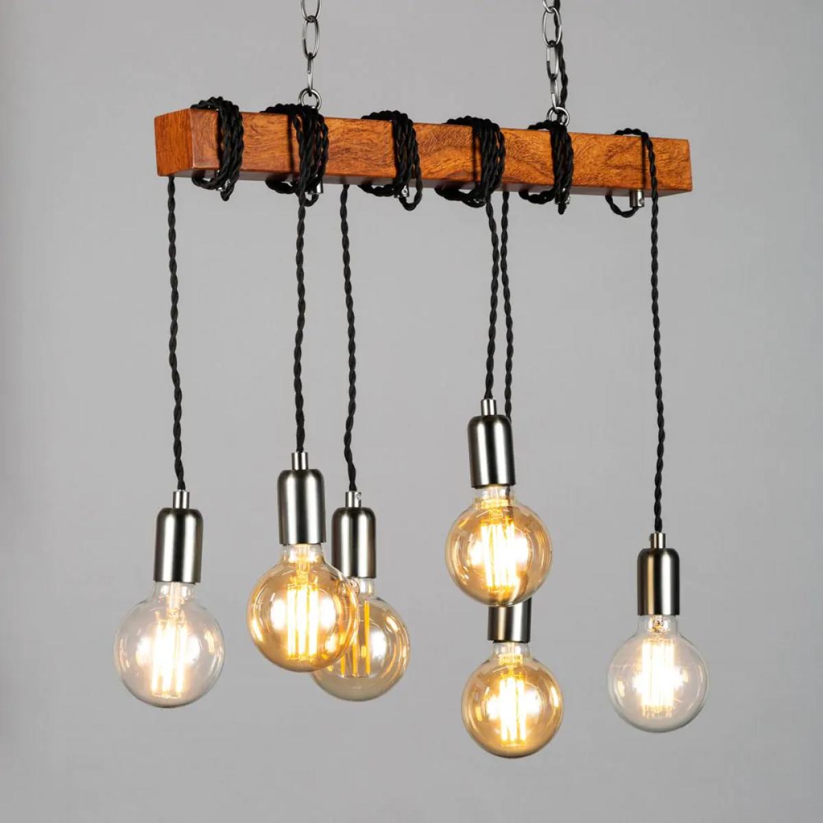Kya Wooden Bar Ceiling Pendant, Natural – image 3