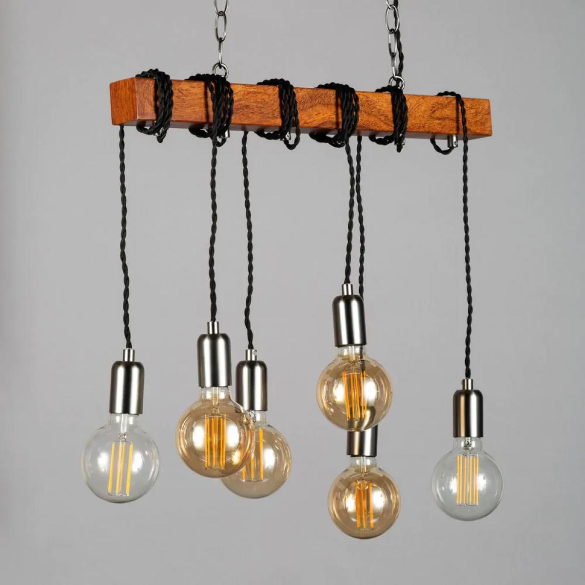 Kya Wooden Bar Ceiling Pendant, Natural – image 4