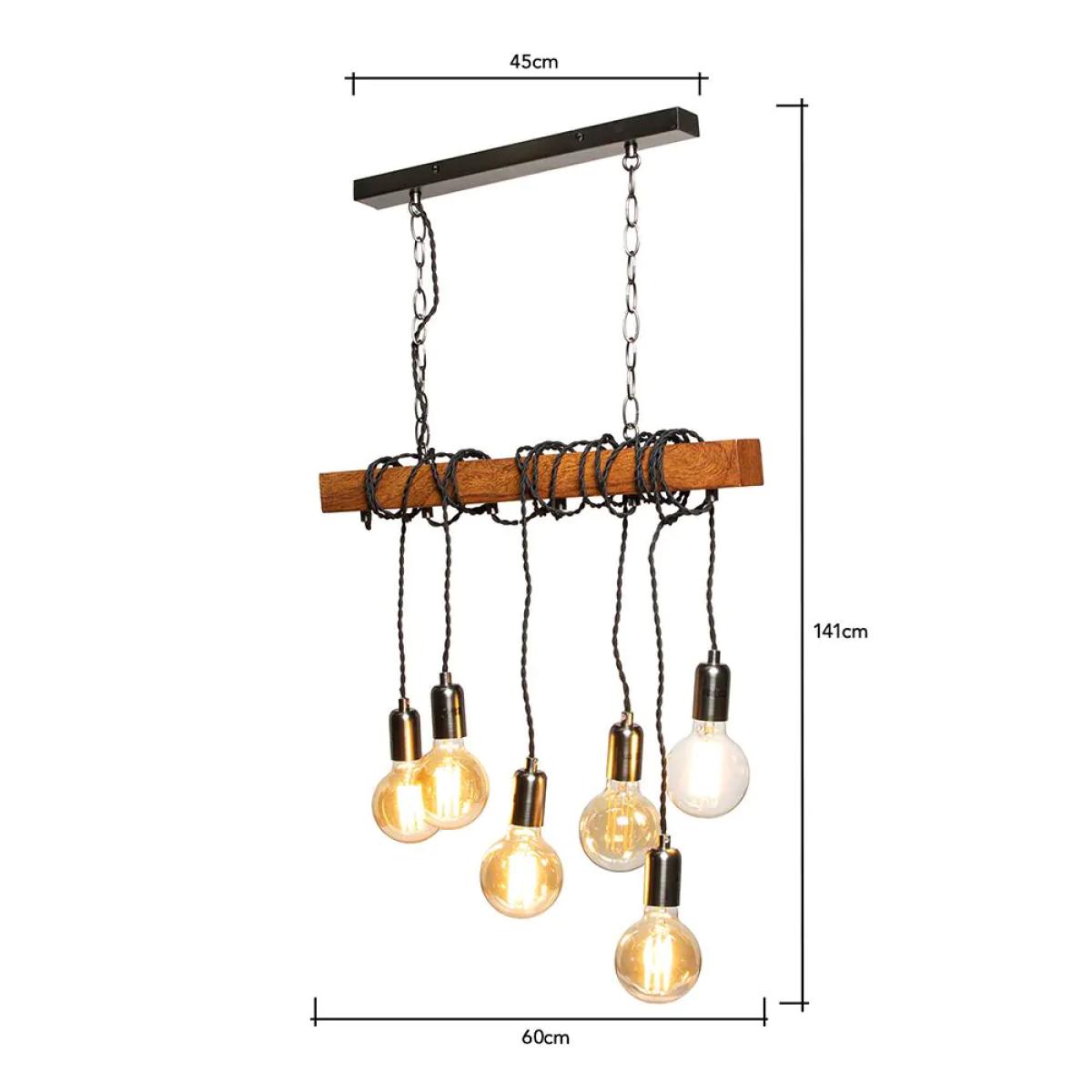Kya Wooden Bar Ceiling Pendant, Natural – image 6