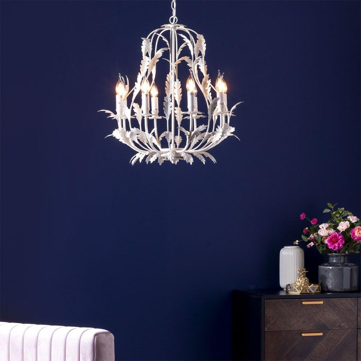 Flo 8 Light Chandelier, Satin Ivory – image 2