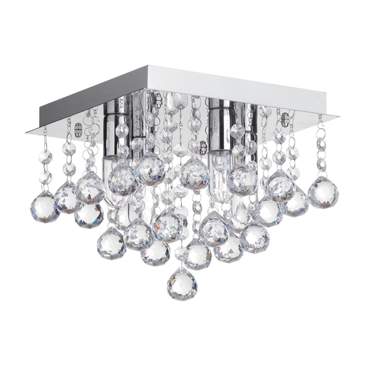 Tampa Small Bathroom Flush Ceiling Light, Chrome – image 1