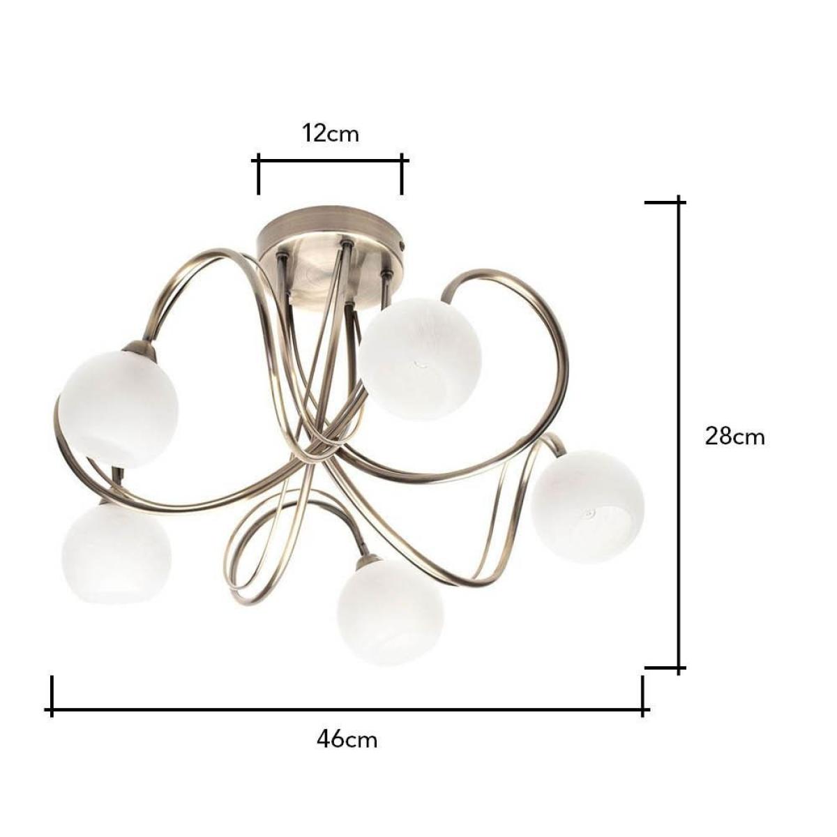 Soni Large Flush Ceiling Light, Antique Brass – image 7
