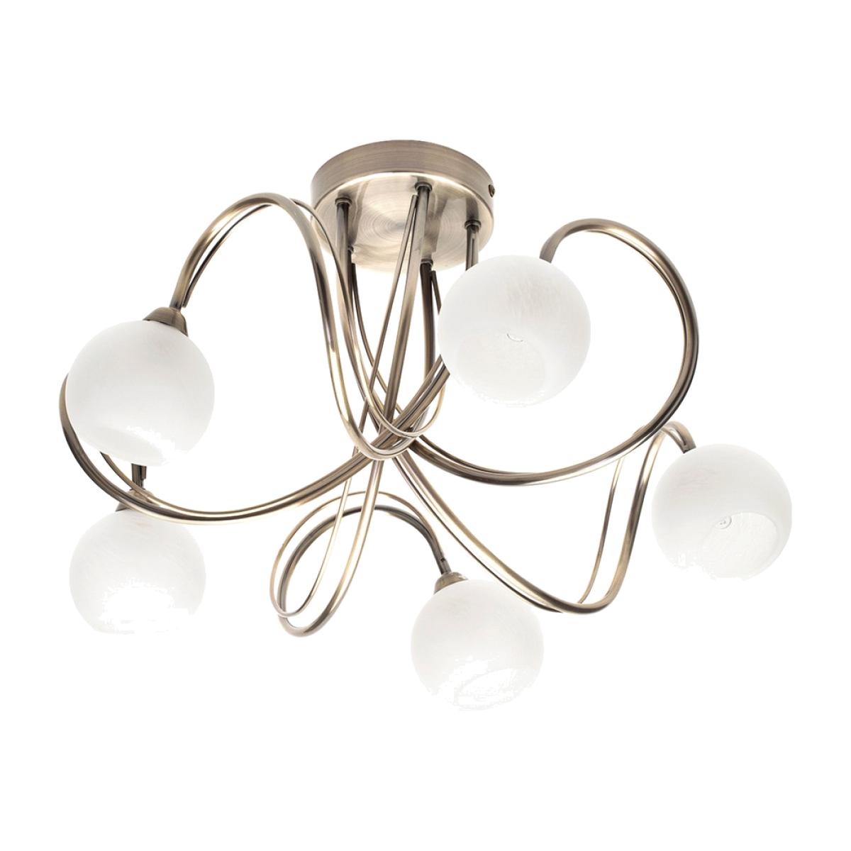Soni Large Flush Ceiling Light, Antique Brass – image 1