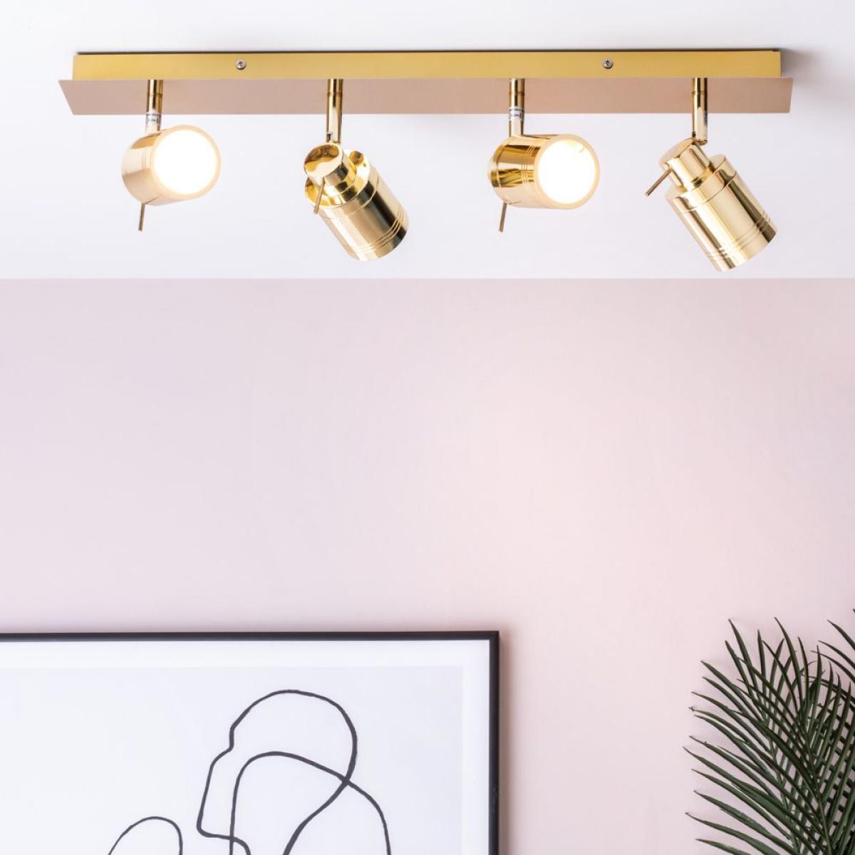 Hector Bathroom Ceiling Spotlight Bar, Brass – image 2