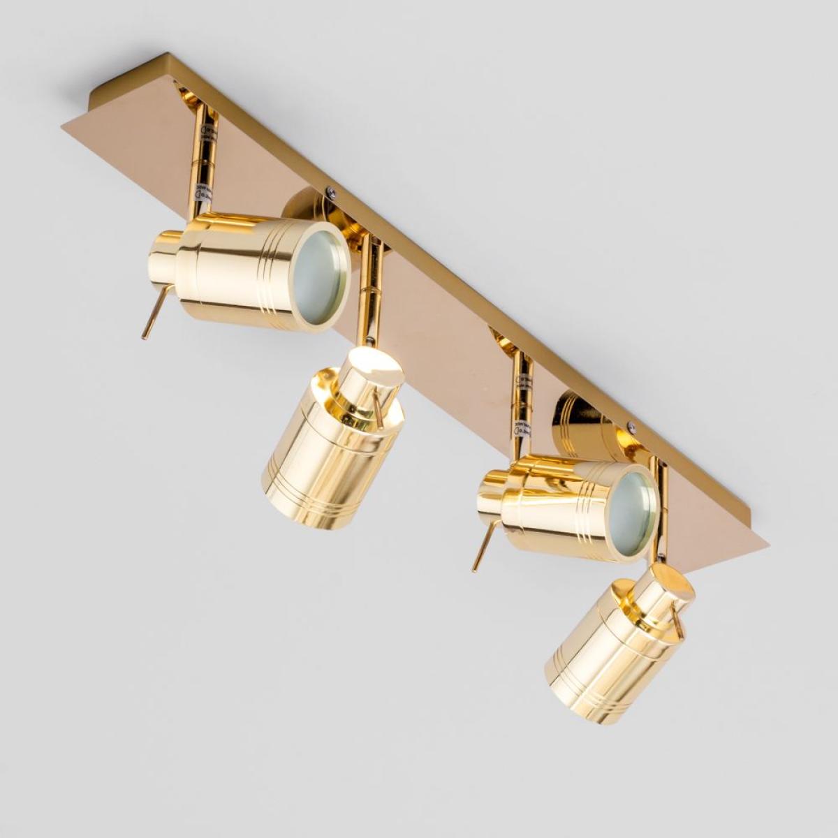 Hector Bathroom Ceiling Spotlight Bar, Brass – image 4
