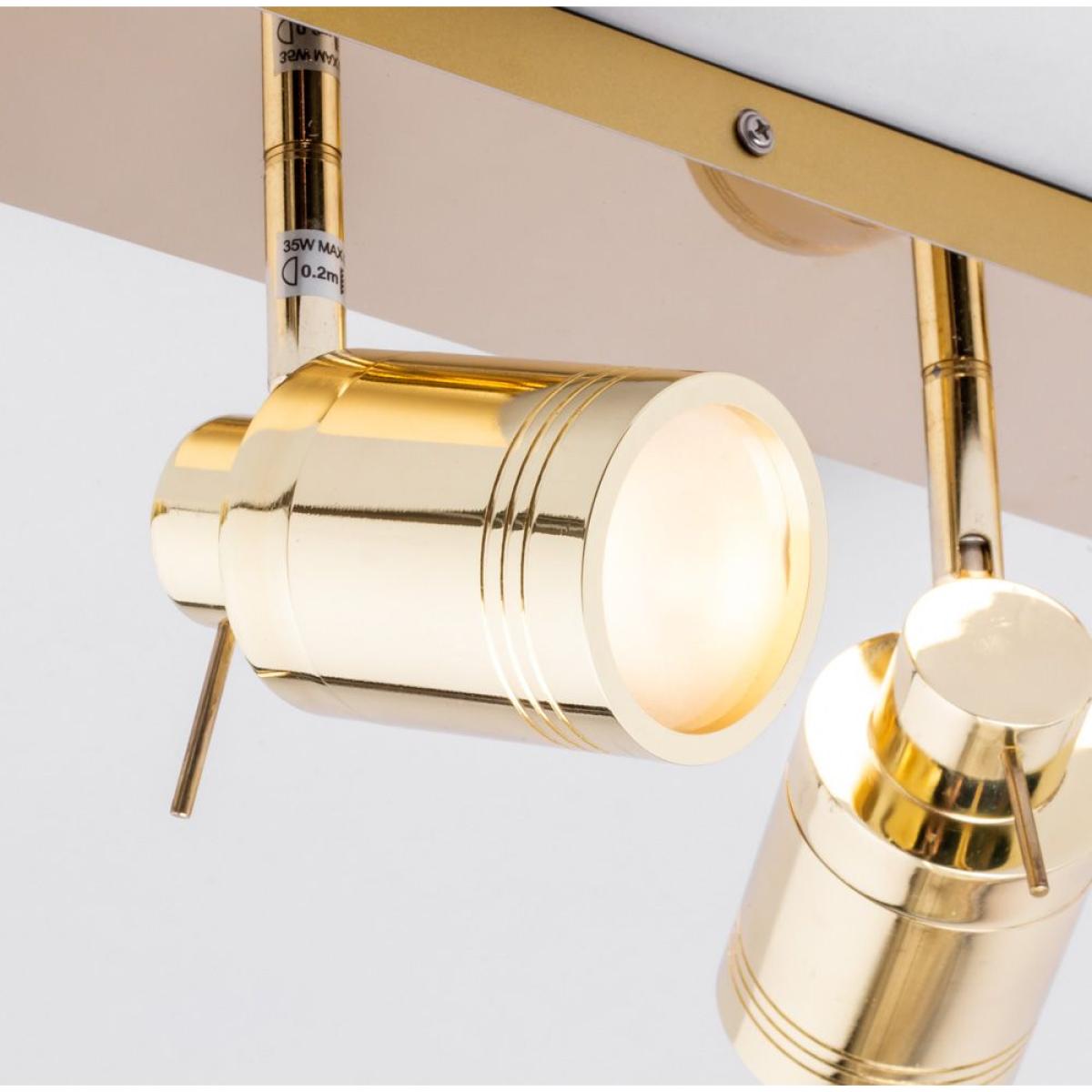 Hector Bathroom Ceiling Spotlight Bar, Brass – image 5