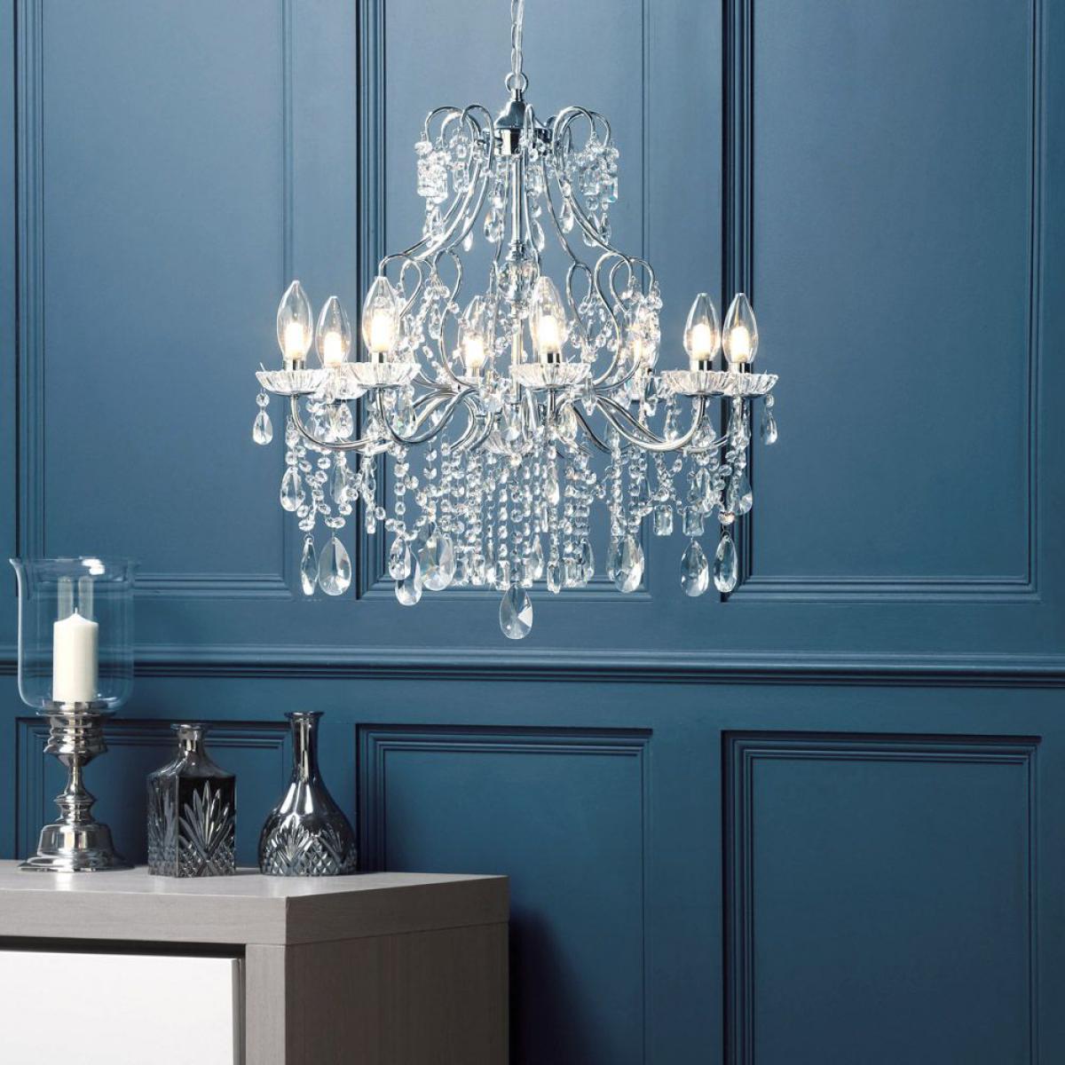 Annalee 8 Light Chandelier, Chrome – image 2