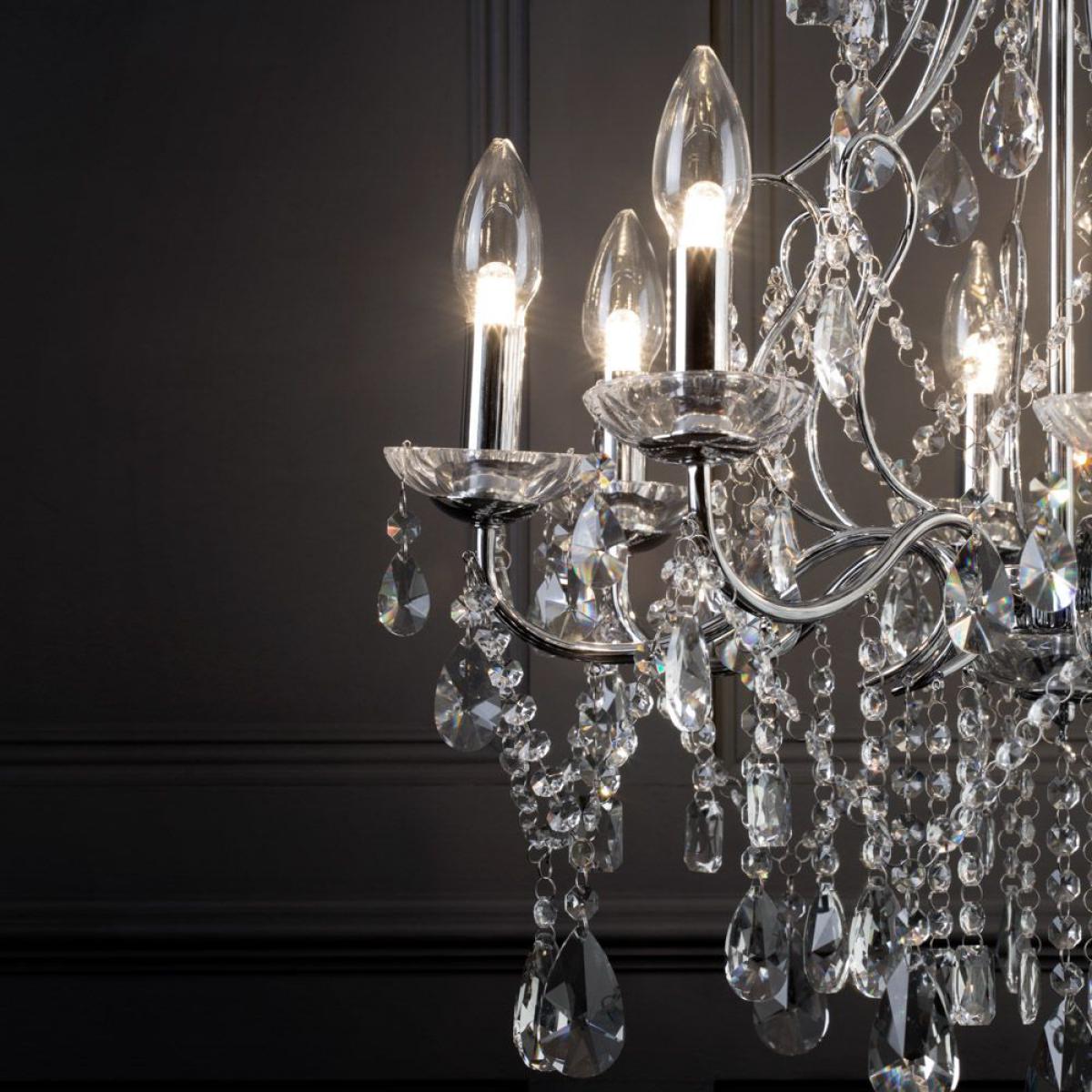 Annalee 8 Light Chandelier, Chrome – image 4