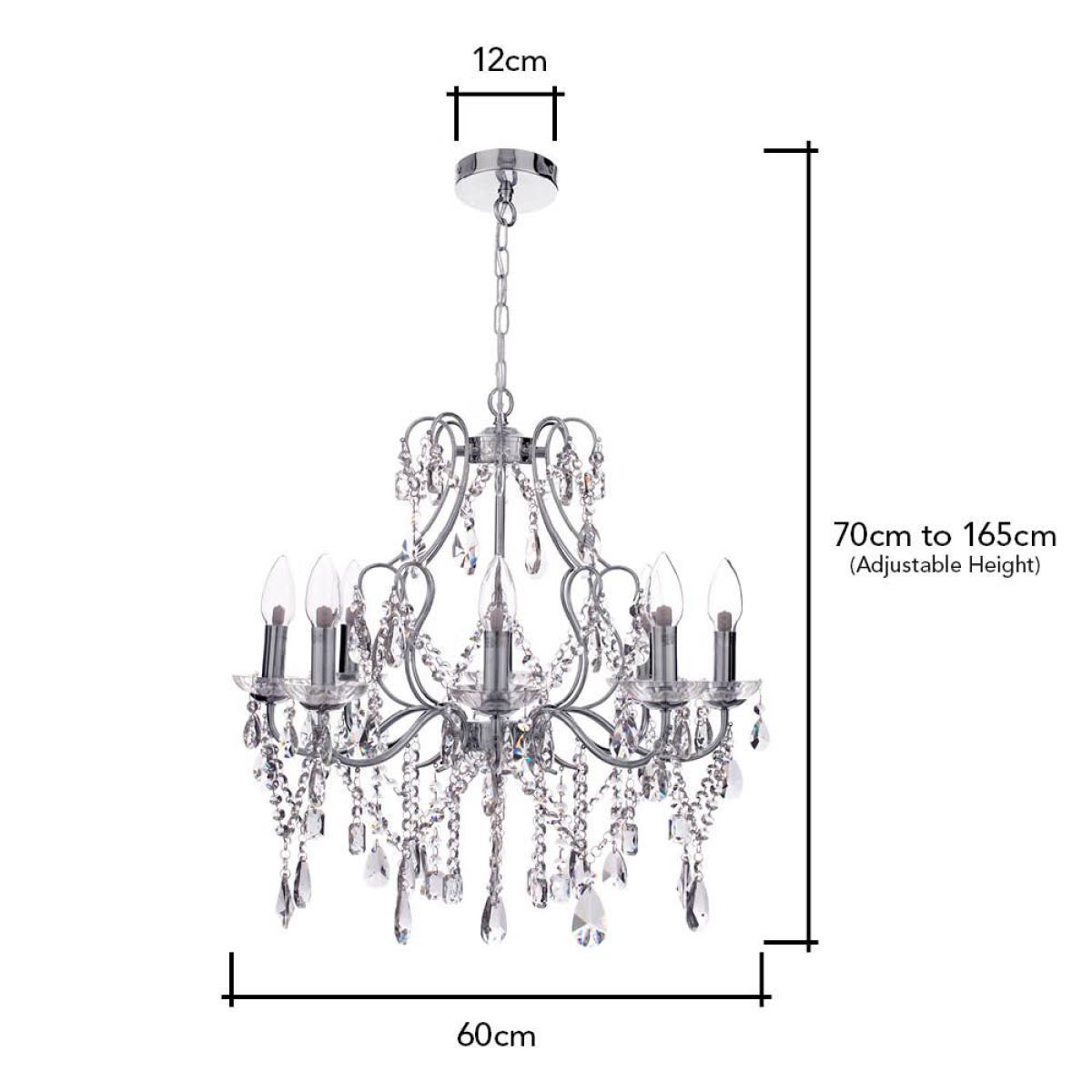 Annalee 8 Light Chandelier, Chrome – image 6