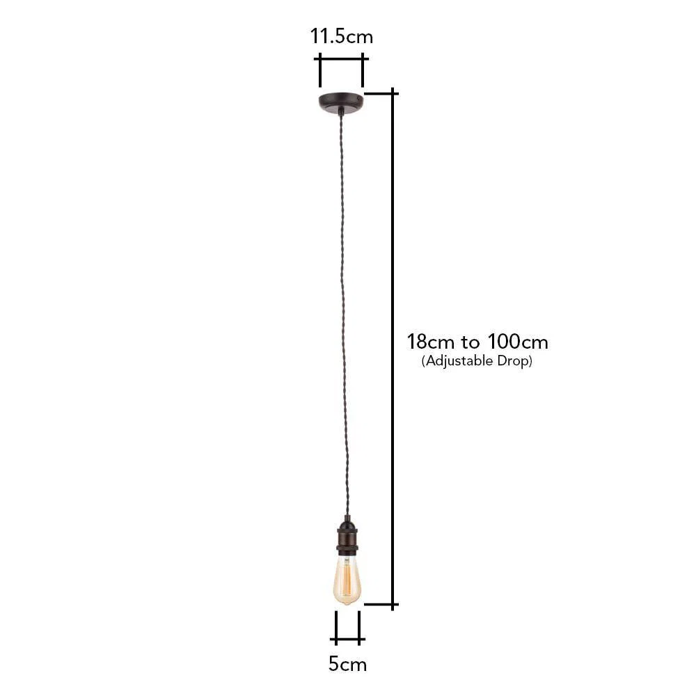 Industrial Style Champagne Cable Ceiling Pendant, Bronze – image 8