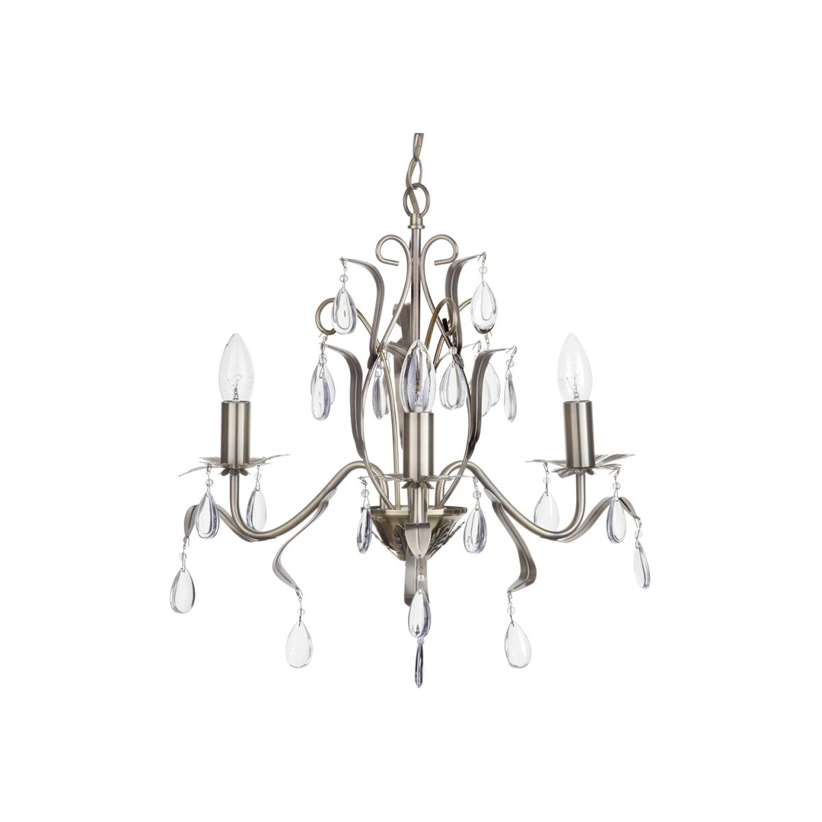 Elizabeth 3 Light Chandelier, Antique Brass
