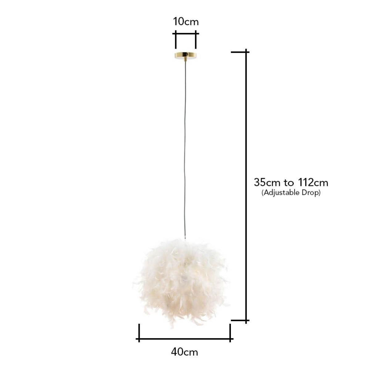 Plume Feather Ball 40cm Ceiling Pendant, Brass – image 10