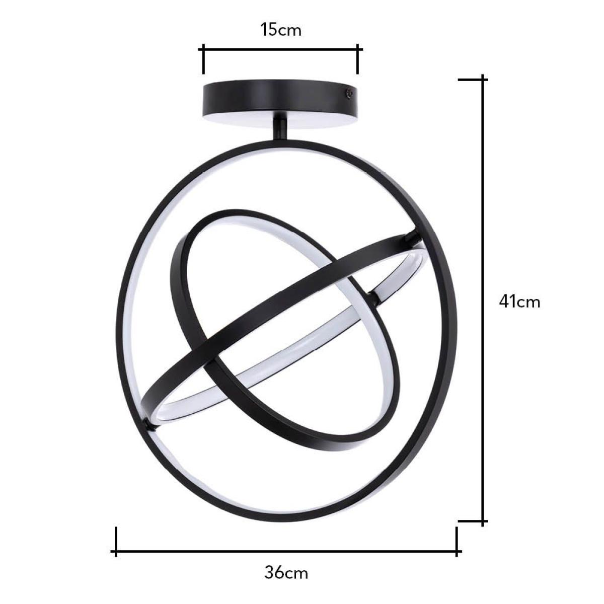 Ingel Rings Orbital LED Flush Ceiling Light, Satin Black – image 6