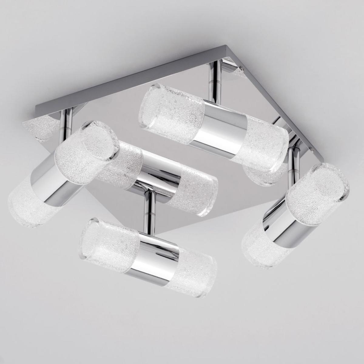 Skyla Crackle LED Bathroom Semi-Flush Light, Chrome – image 4