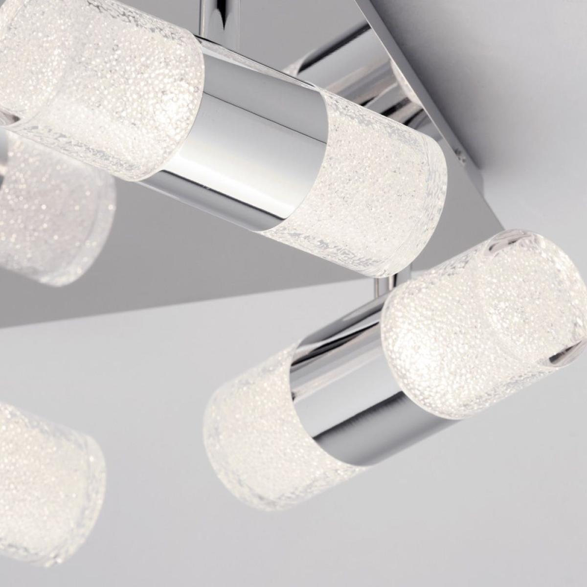 Skyla Crackle LED Bathroom Semi-Flush Light, Chrome – image 5