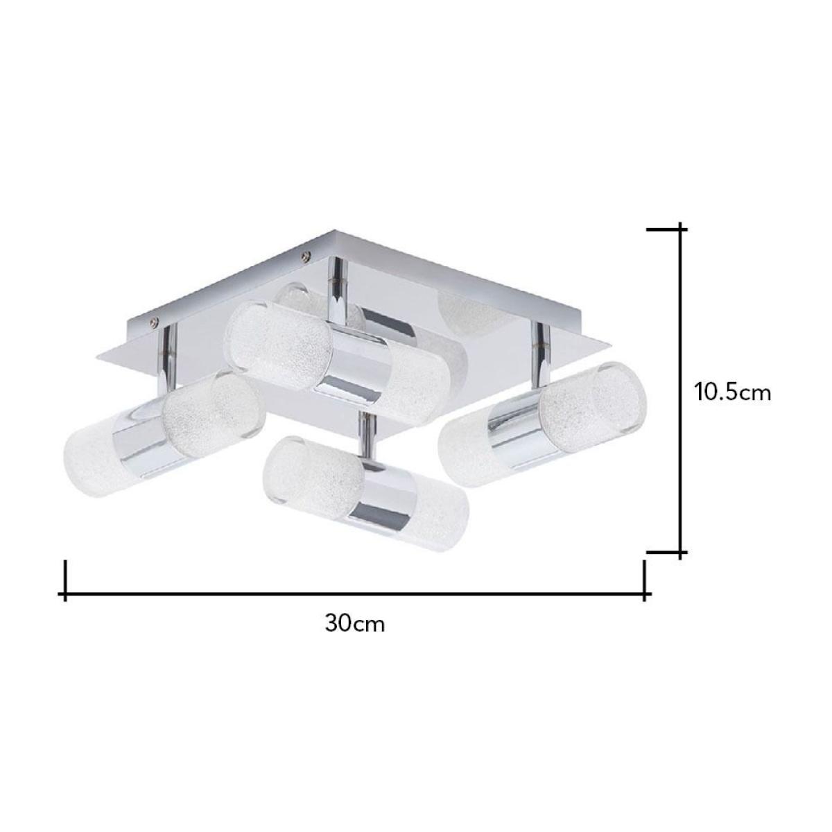 Skyla Crackle LED Bathroom Semi-Flush Light, Chrome – image 6
