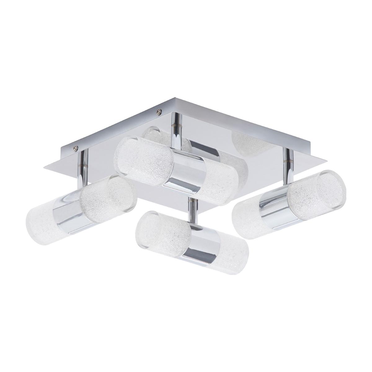 Skyla Crackle LED Bathroom Semi-Flush Light, Chrome – image 1