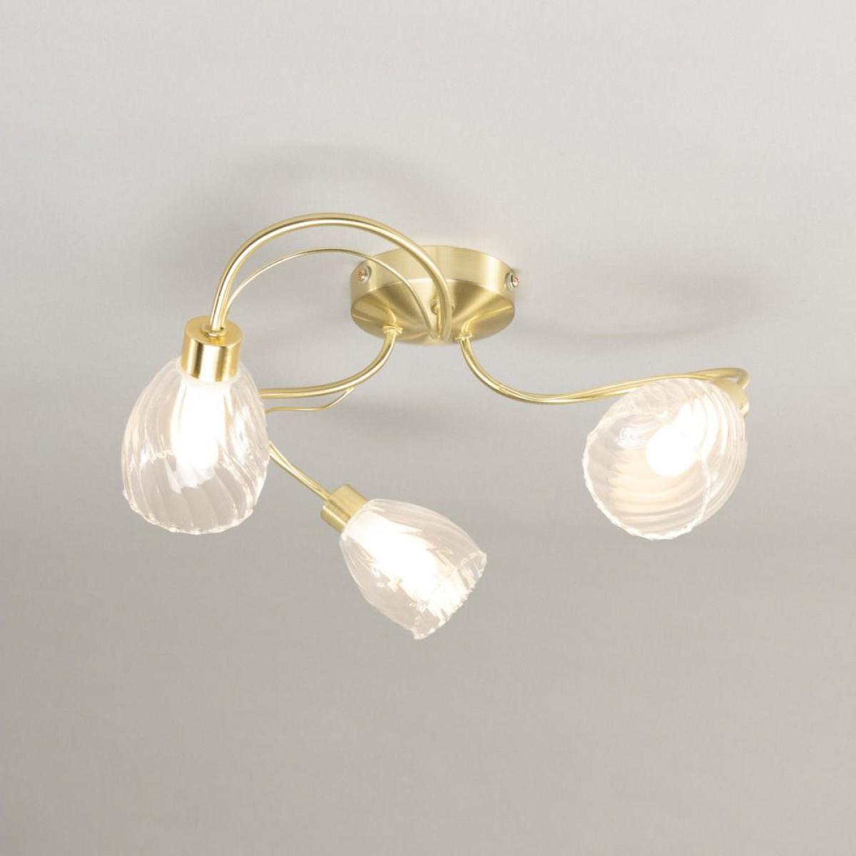Arya Tangle Bathroom Flush Ceiling Light, Satin Brass – image 3