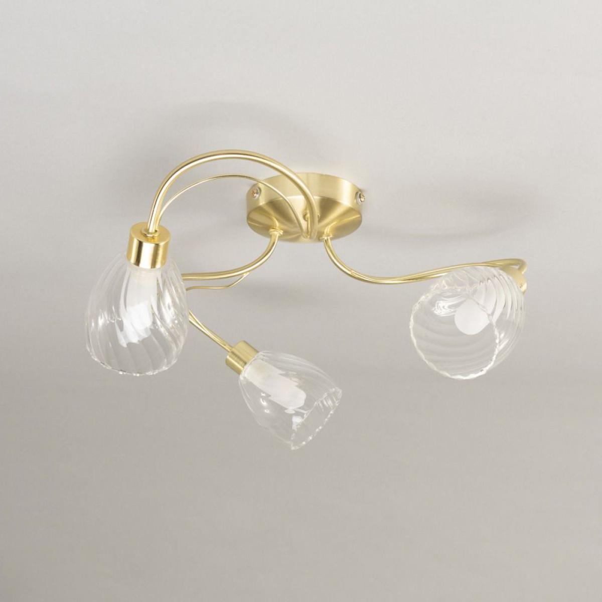 Arya Tangle Bathroom Flush Ceiling Light, Satin Brass – image 4