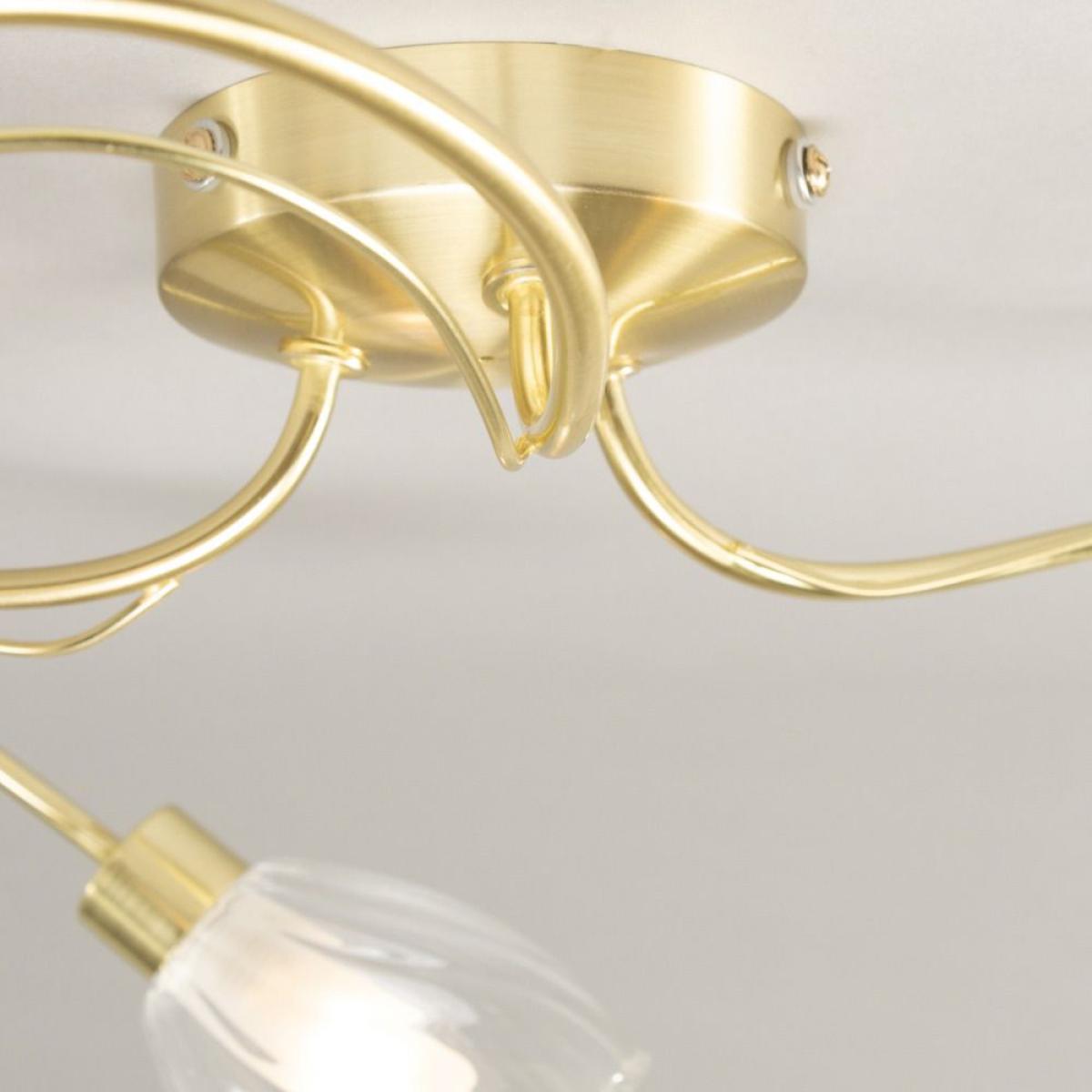 Arya Tangle Bathroom Flush Ceiling Light, Satin Brass – image 5