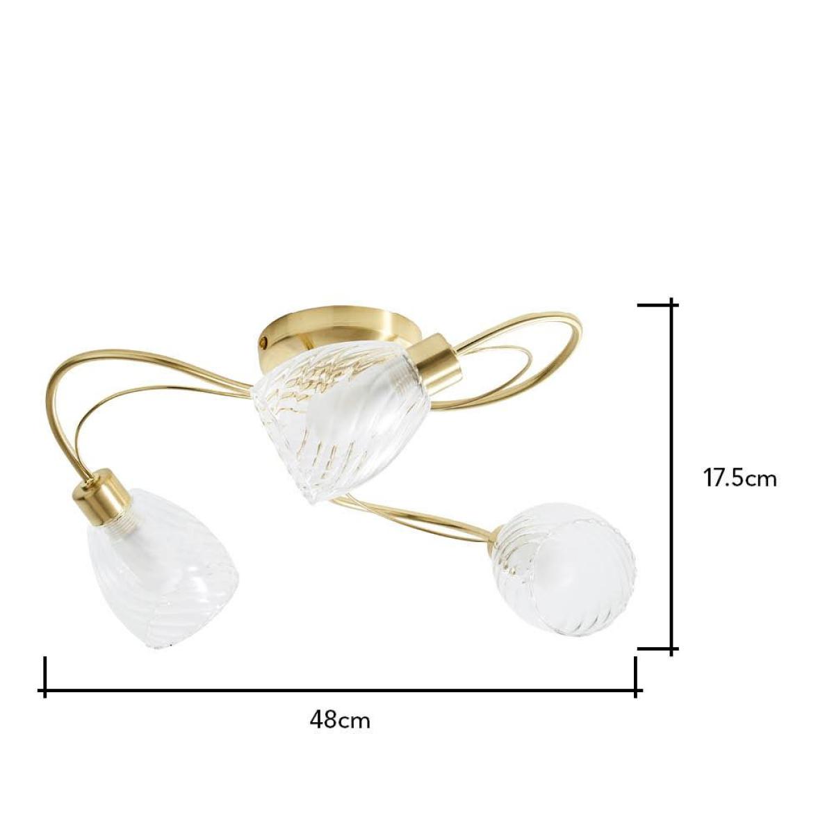 Arya Tangle Bathroom Flush Ceiling Light, Satin Brass – image 6