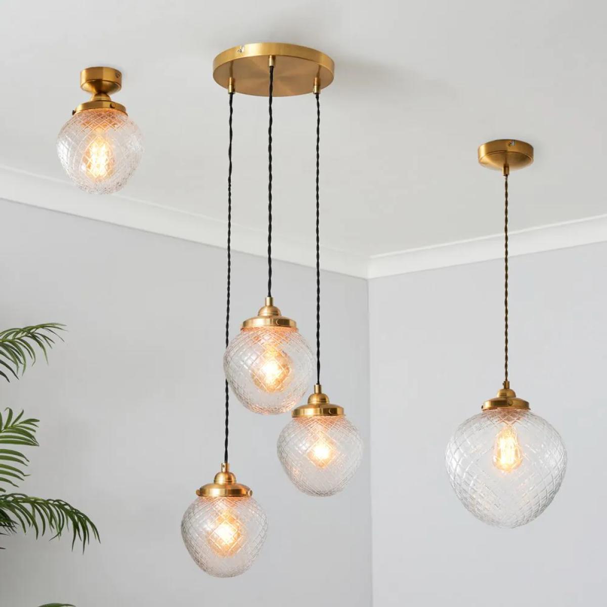 Betty Glass Ceiling Pendant, Brass – image 5