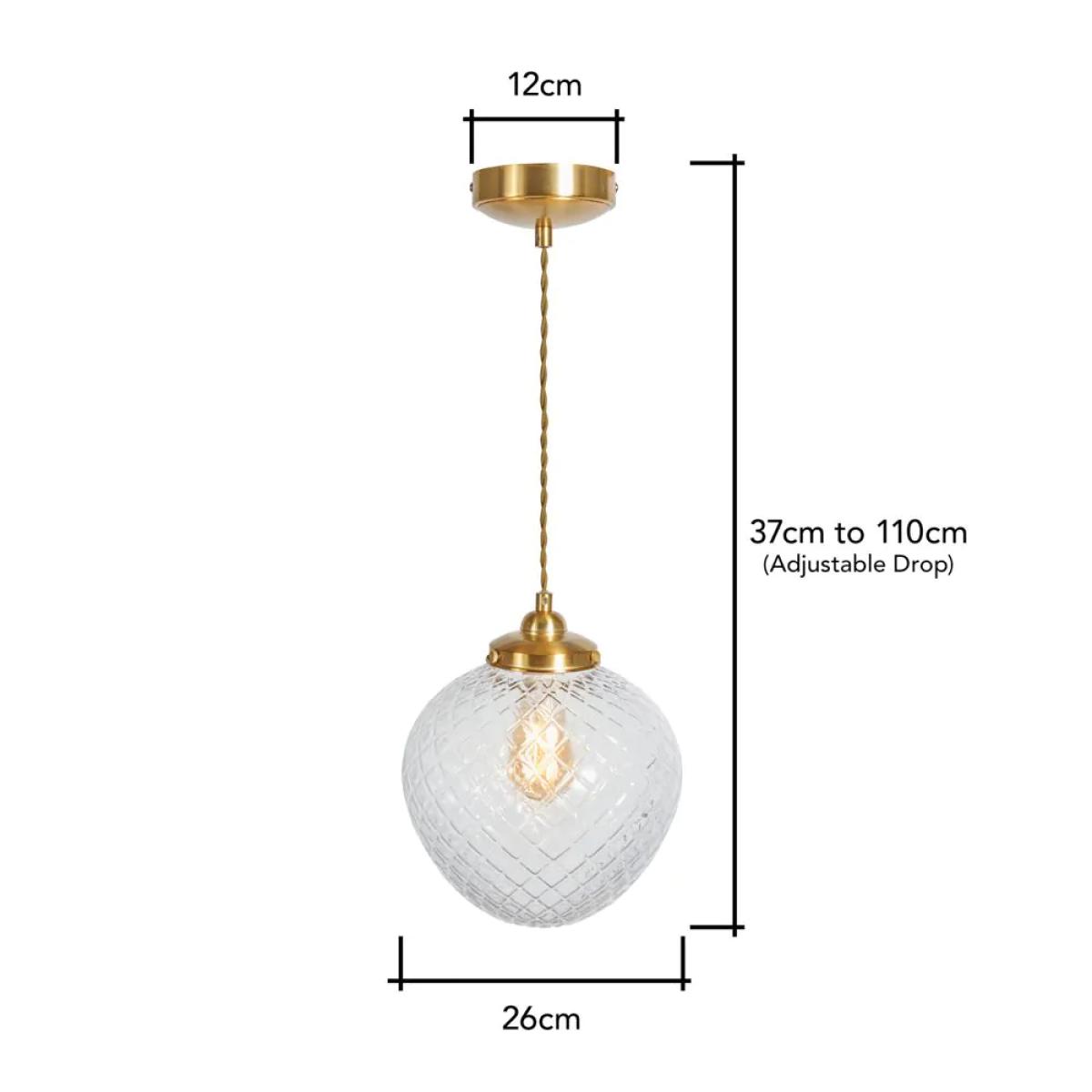 Betty Glass Ceiling Pendant, Brass – image 6