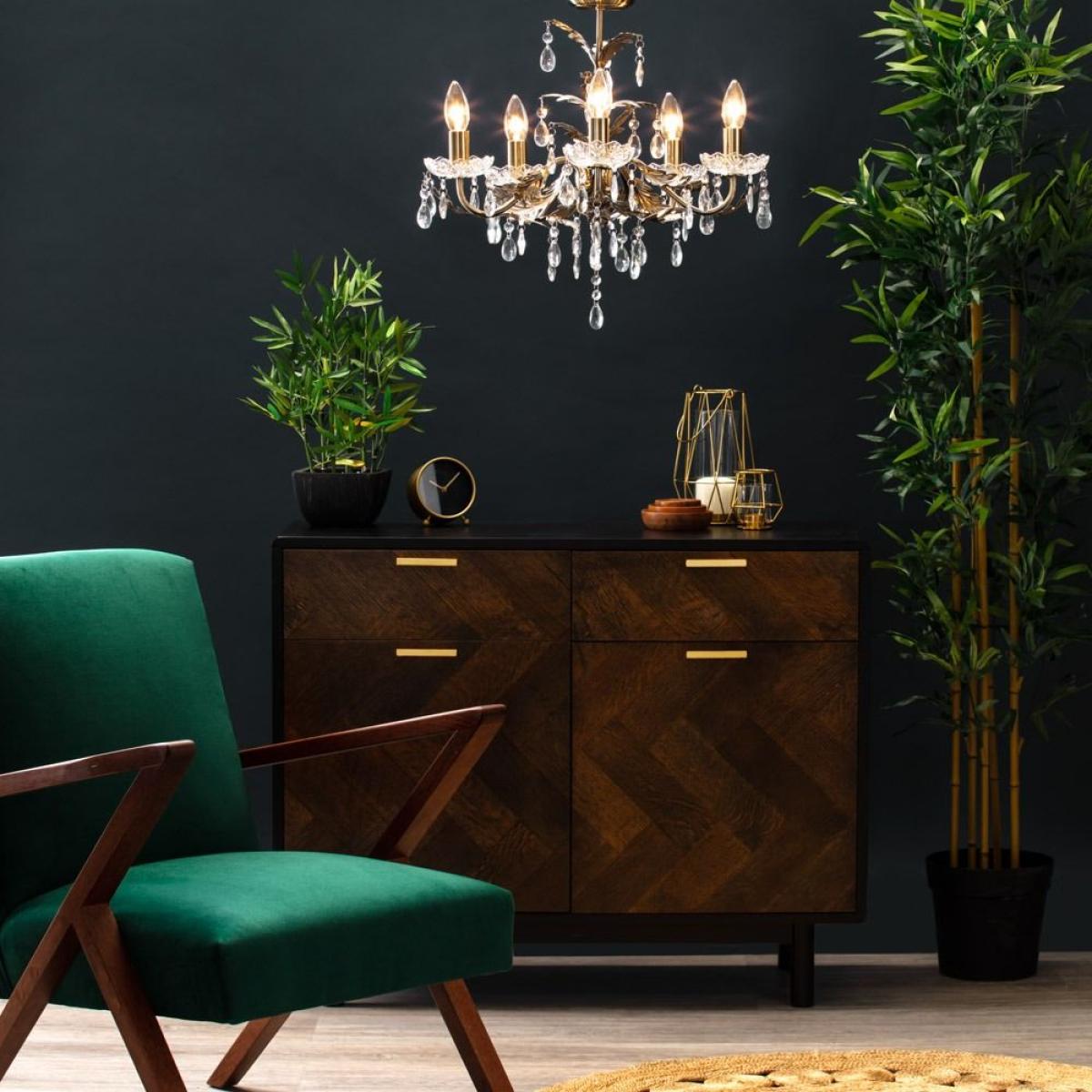 Paisley Flush Chandelier, Antique Brass – image 2