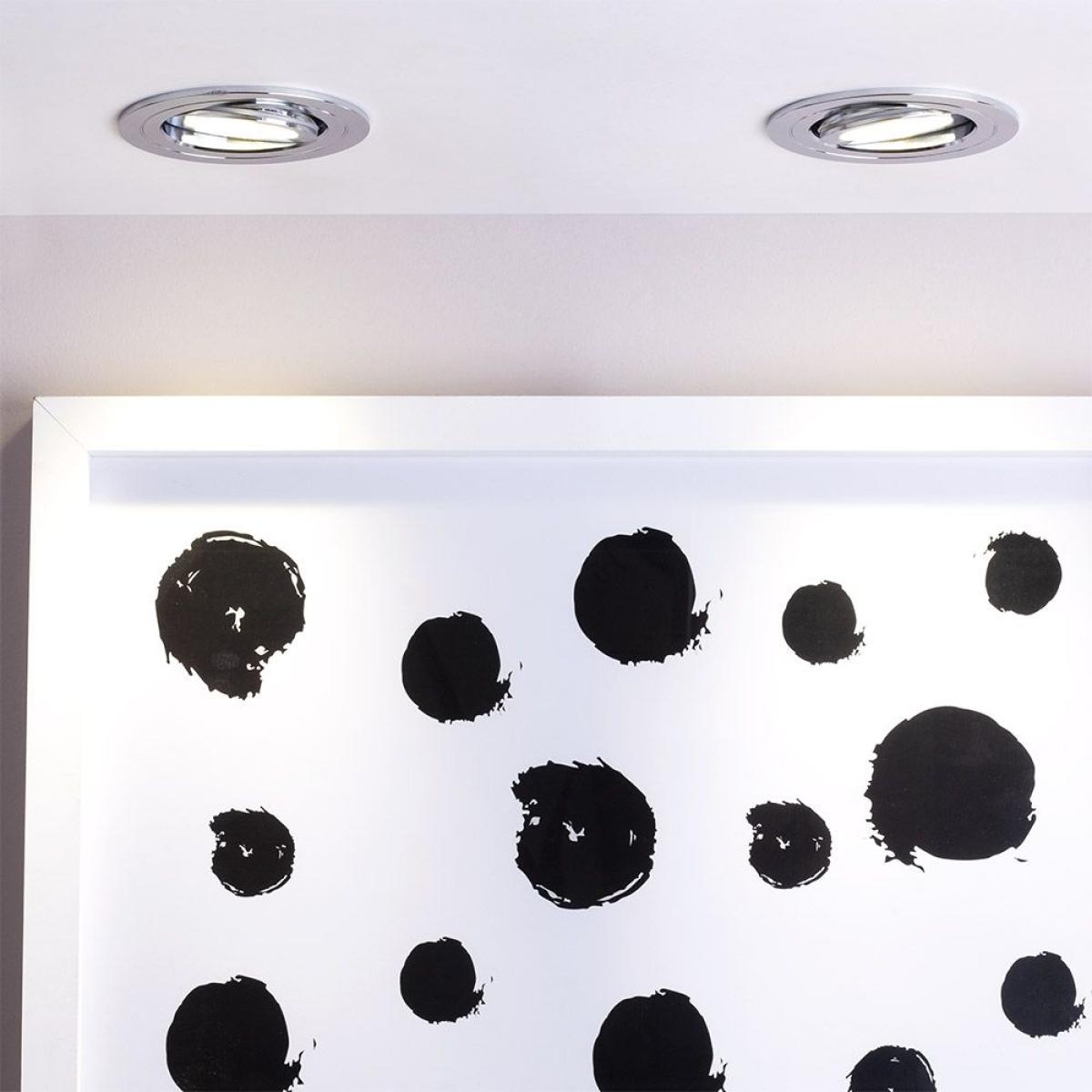 Fion Circular IP65 Tiltable Downlight, Chrome – image 2