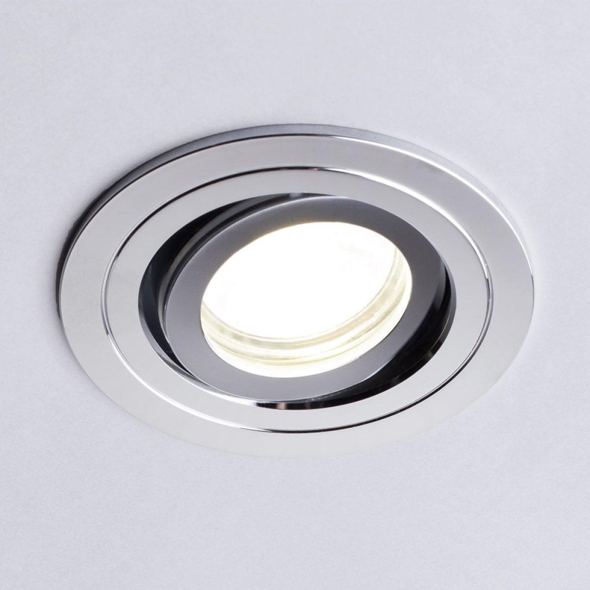 Fion Circular IP65 Tiltable Downlight, Chrome – image 3