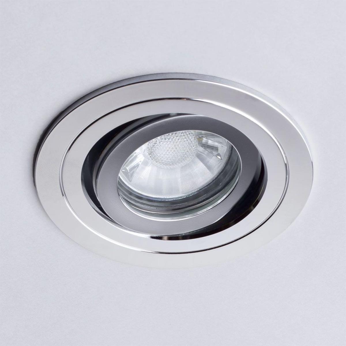 Fion Circular IP65 Tiltable Downlight, Chrome – image 4