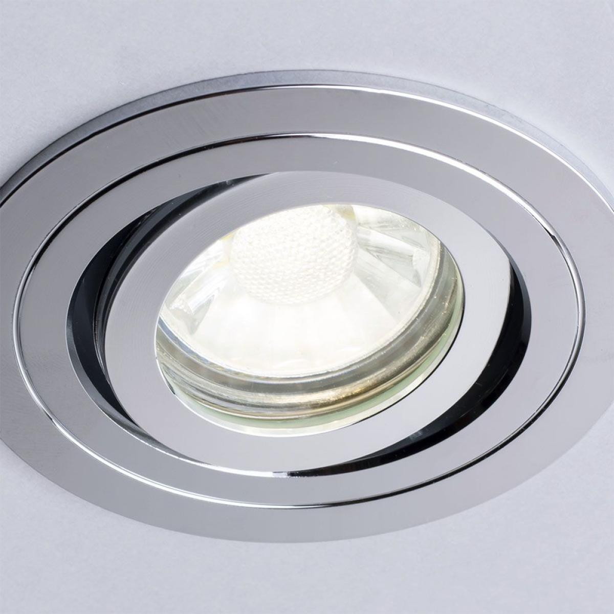 Fion Circular IP65 Tiltable Downlight, Chrome – image 5