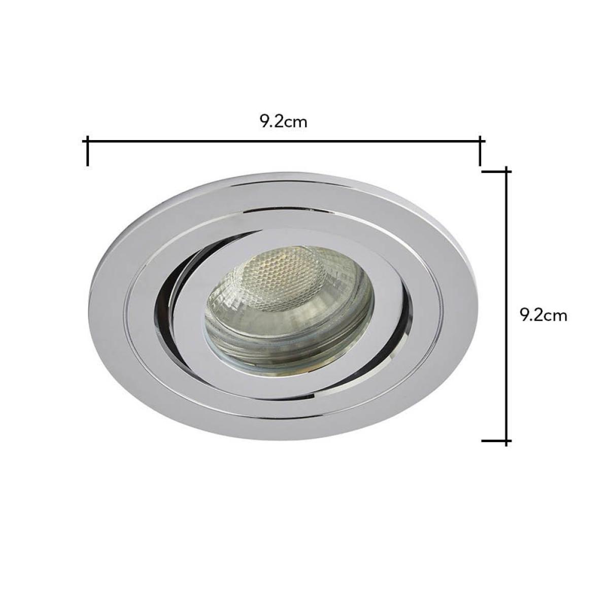 Fion Circular IP65 Tiltable Downlight, Chrome – image 8