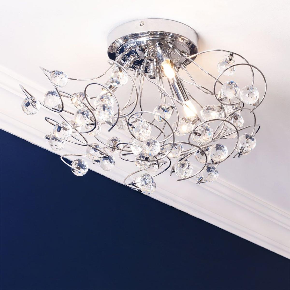 Lila Flush Ceiling Light, Chrome – image 2